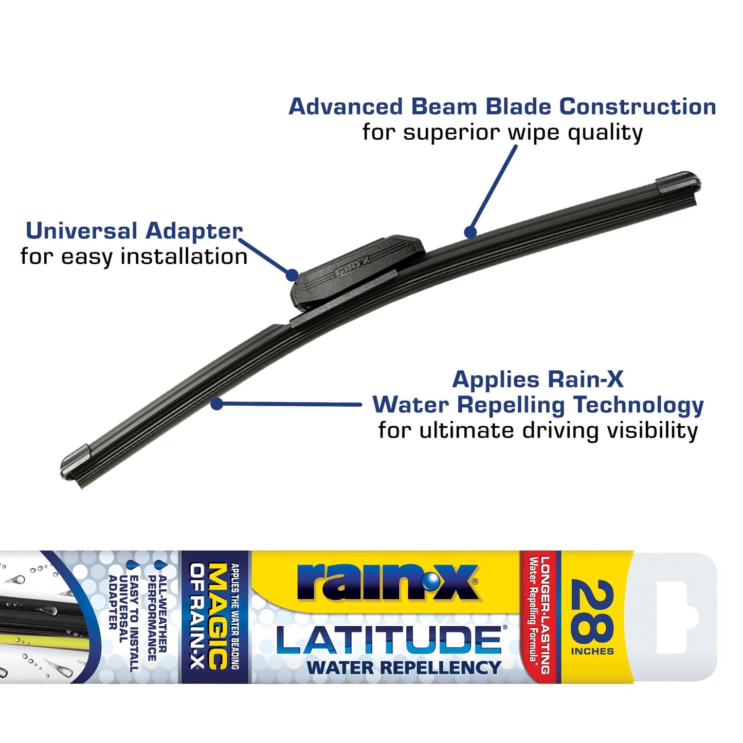 Versatile Rain-X Latitude Water Repellency 28" 2-IN-1 Windshield Wiper Blade