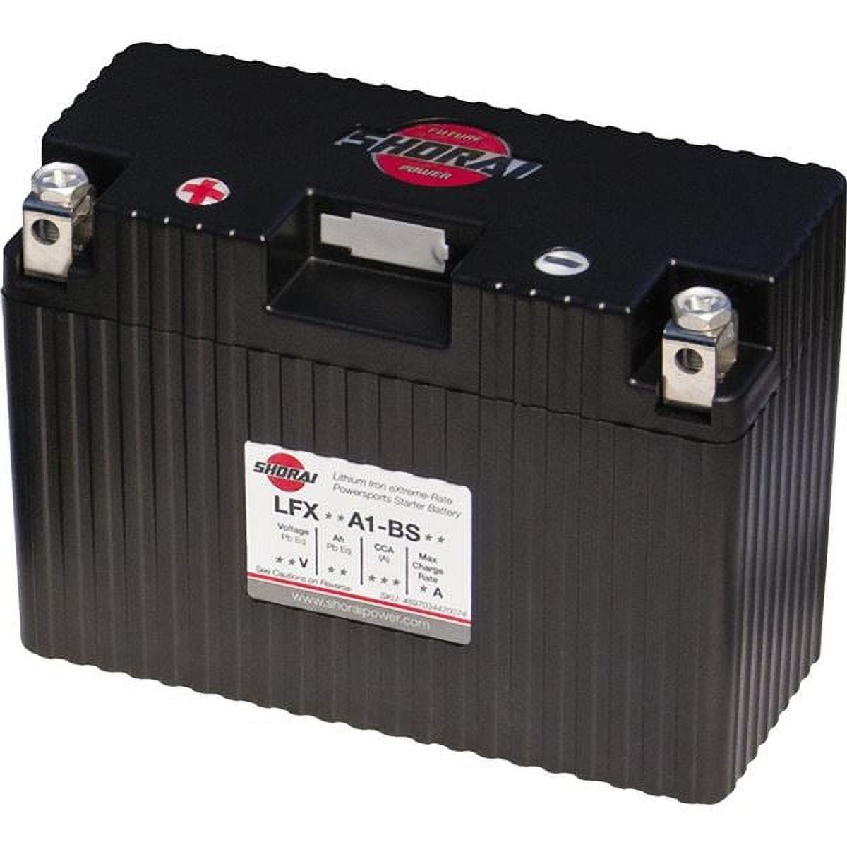 Versatile LFX18A1-BS12 Shorai LFX Lithium Iron Light Weight High Performance Motorcycle Battery for Ducati V-Twins and Larger Street Bike Motors - 18 Ah 12 Volt 2.3 Pounds 270 CCA - RIGHT NEGATIVE TERMINAL