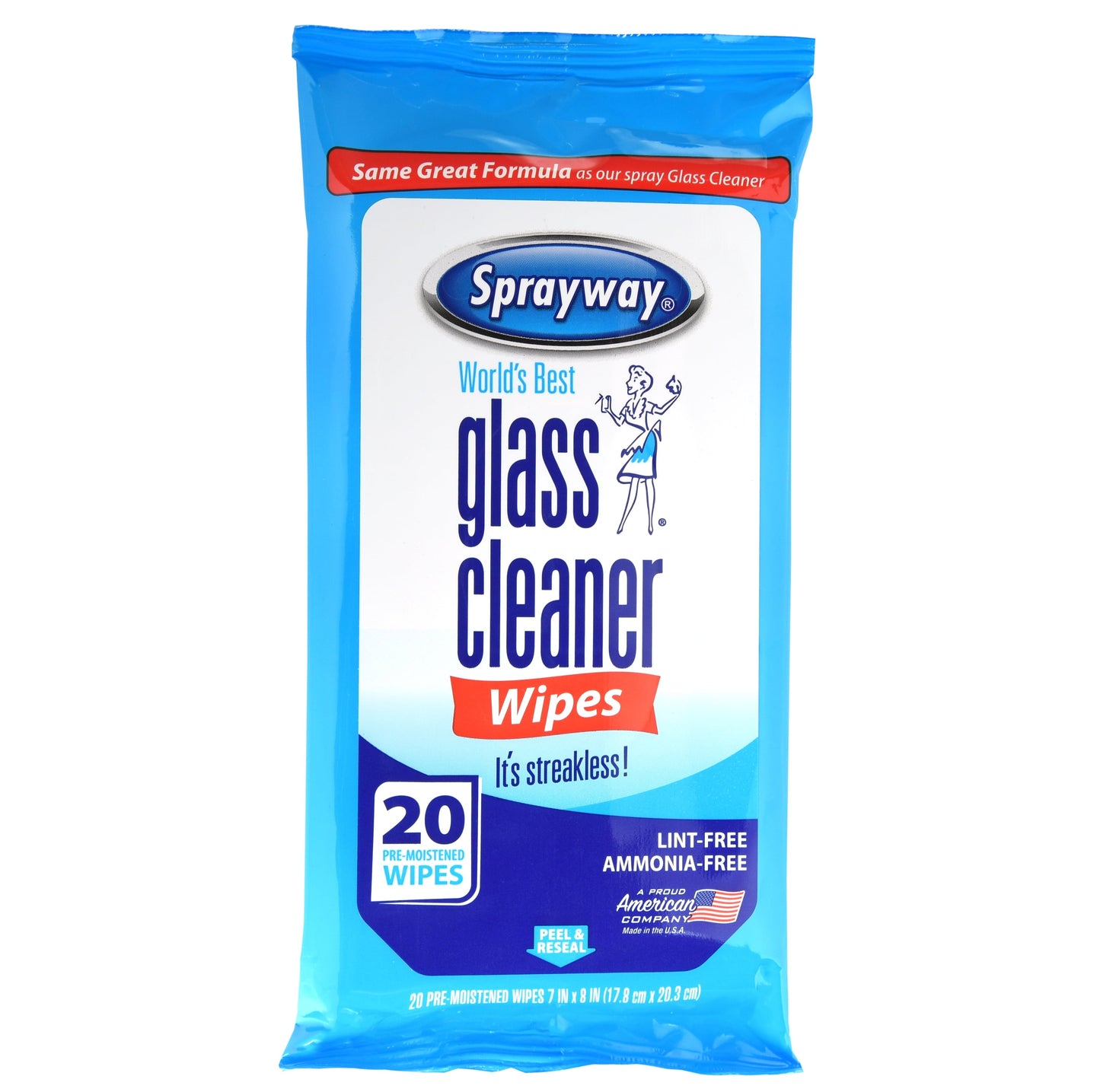 Classic Sprayway Glass  Cleaner Wipes 20/pack