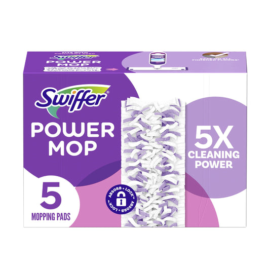 Versatile Swiffer PowerMop Multi-Surface Mopping Pad Refills, 5 Count Mop Heads