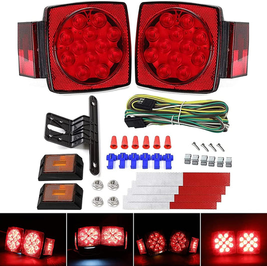 Versatile Trailer Lights Kit LED Night 12V Dot Certified Waterproof Tail Light Set Red Universal Cyfie