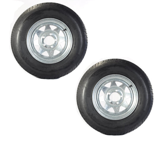 Classic Two Trailer Tires Rims ST185/80D13 185/80D-13 5 lug Galvanized Spoke Wheel