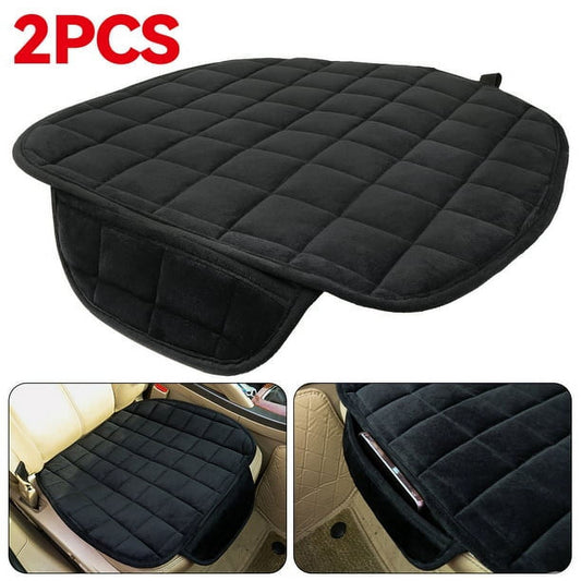 Versatile XUKEY 2pcs Universal Front Car Seat Cushion Cover Pad Chair Breathable Protector Soft Black