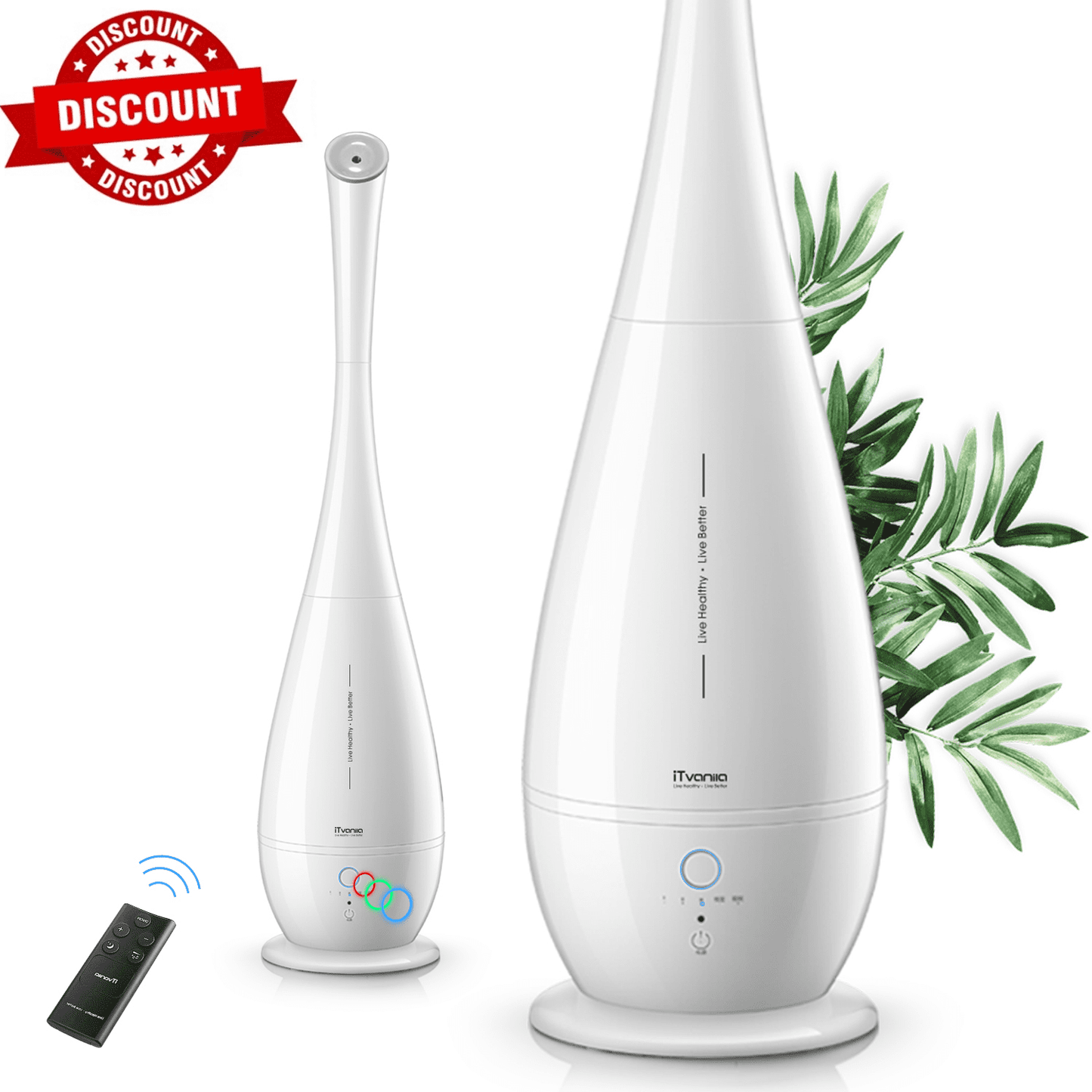 Classic Cool Mist Humidifiers Large Room, 5L Floor Humidifier for Bedroom with Remote Control, Last up to 50 Hours, Smart Humidity Essential Tray