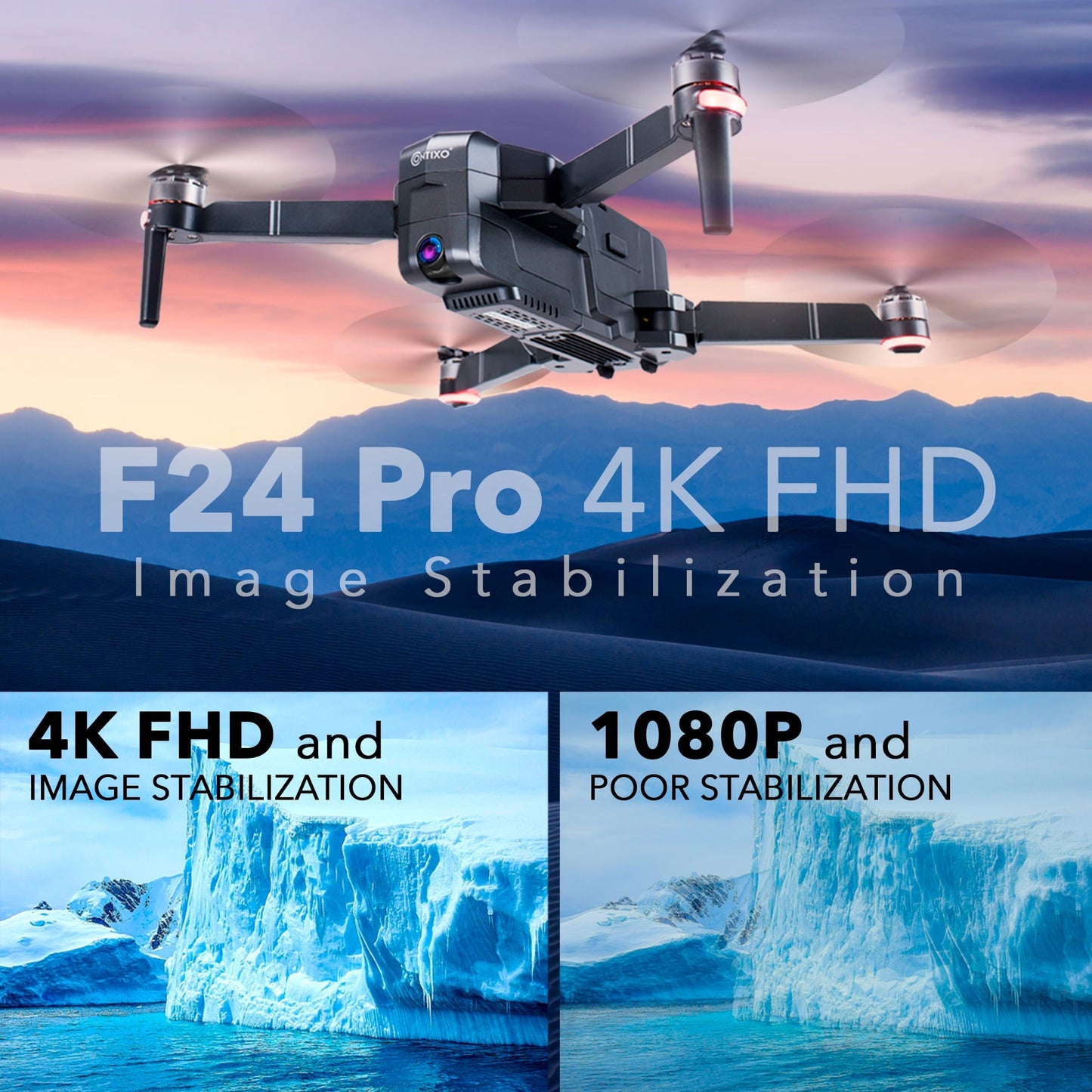 Classic Contixo F24 Pro Drone with 4K UHD Camera for Adults, RC Quadcopter GPS FPV Camera Compatible with VR, 30 Minutes Flight Time, Foldable Brushless Motors, Follow Me, Waypoint with Carrying Case