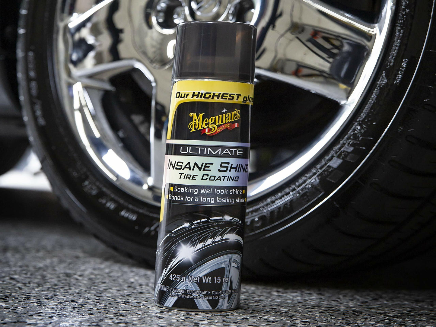 Classic Meguiar's Ultimate Insane Shine Tire Coating, G190315, 15 Oz