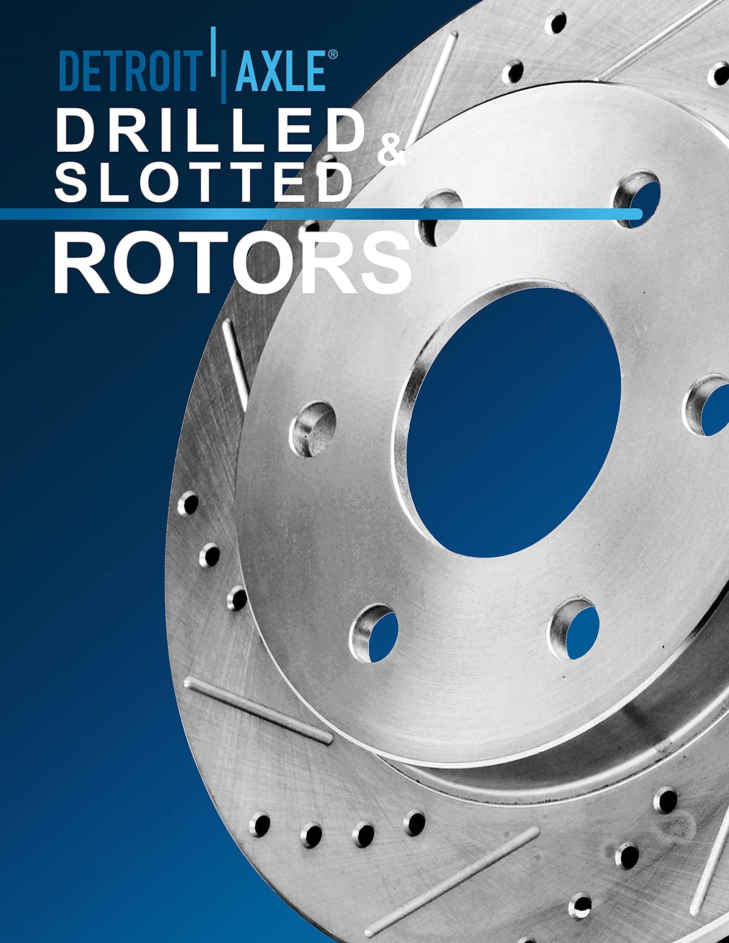 Classic Detroit Axle - Brake Rotors for 12-20 Ford F-150 Drilled & Slotted Brakes Rotors 2012 2013 2014 2015 2016 2017 2018 2019 2020 Replacement: 13.78'' Front Rotor and 13.7'' Rear Rotor 6 Lug