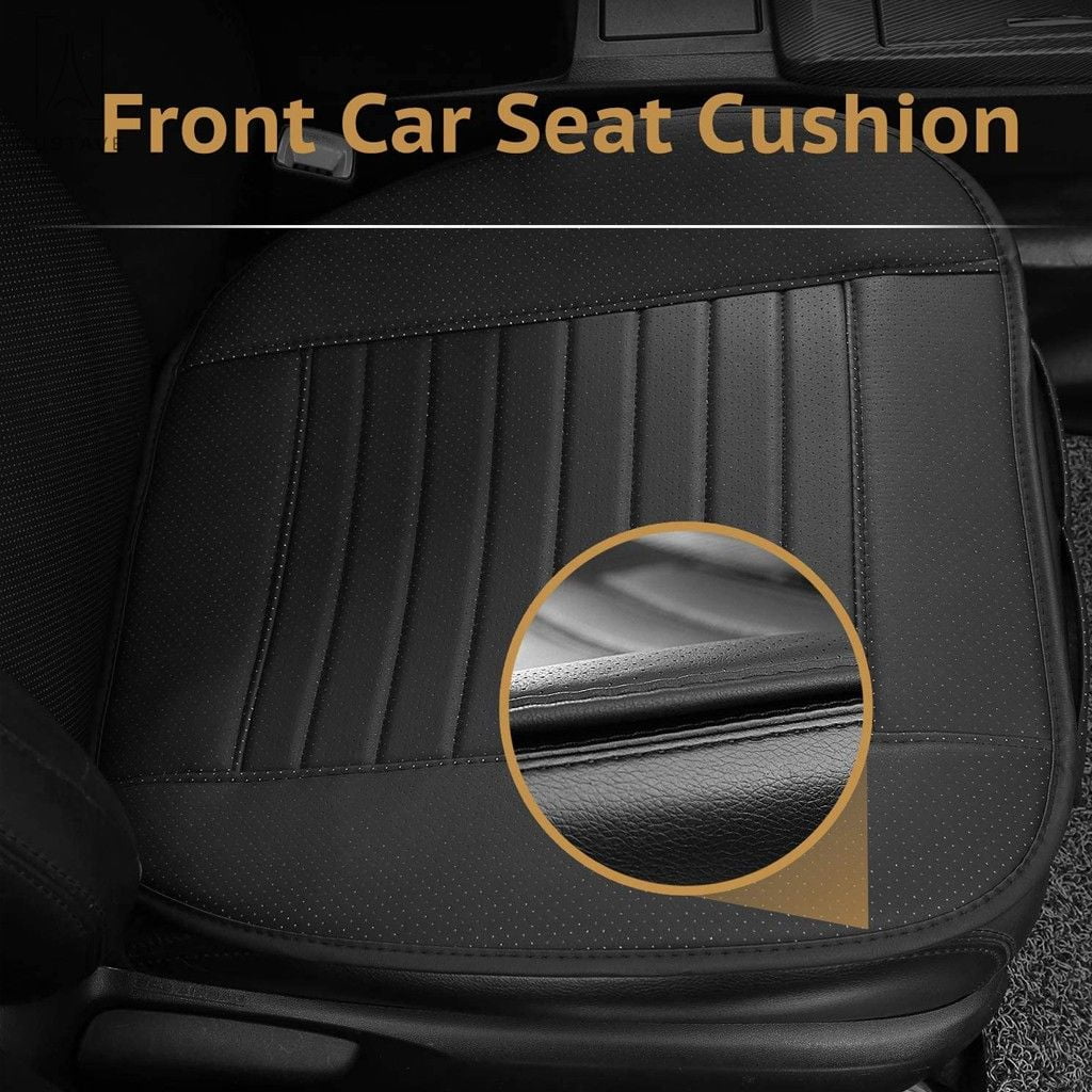 Versatile Gustave Universal Car Seat Cover, Car Front Seat Cushion Breathable PU Leather Pad Mat Non Slip Bottom for Auto Supplies Office Chair with Storage Pouch "Gray"