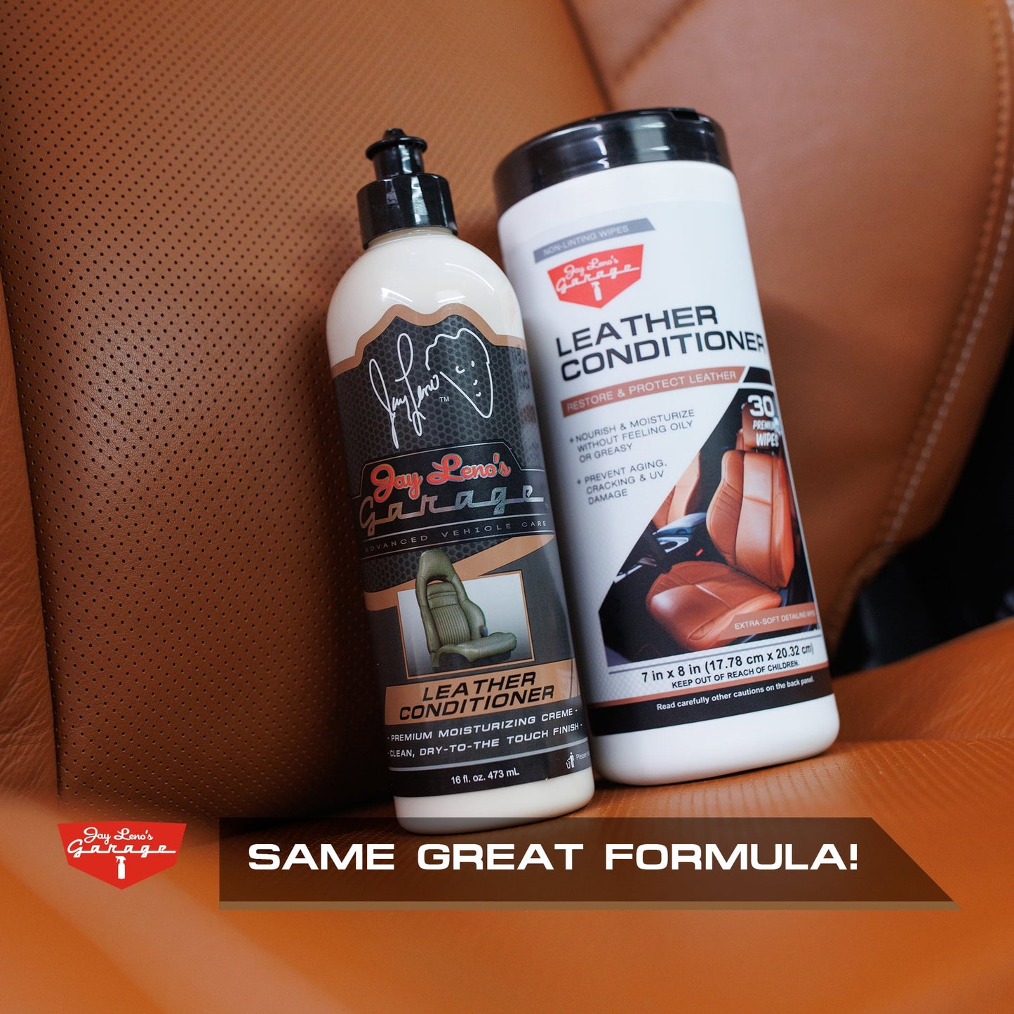 Versatile Jay Leno's Garage Leather Conditioner Wipes (30 Count) - Protect & Restore Car Leather Surfaces