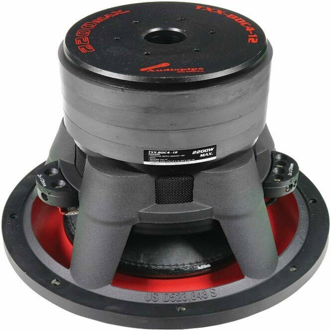 Versatile AudioPipe TXX-BDC4-12 12 Inch 2,200 Watt Dual Car Speaker Subwoofer, Black