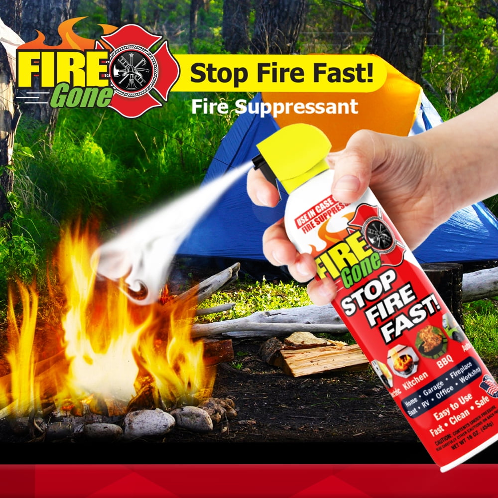 Versatile Fire Gone 16 oz Fire Extinguishing  Water Based Aerosol Suppressant  (Pk of 1) Class A, B, C Fires.