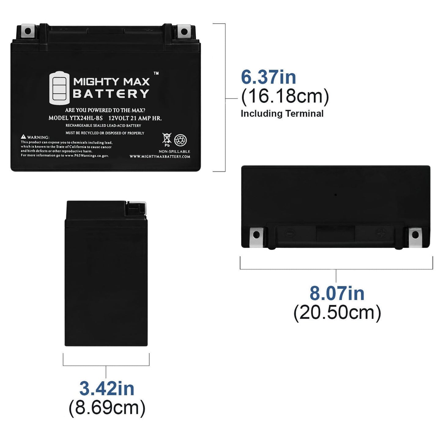 Versatile YTX24HL-BS Battery for Harley FL Honda Goldwing Yamaha Indian