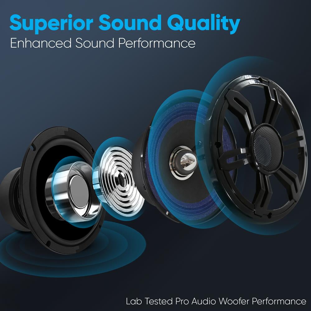 Versatile PyleUsa 8'' Single Voice Coil Car Subwoofer - 250 Watts at 4-Ohm Car Audio Powered Subwoofer