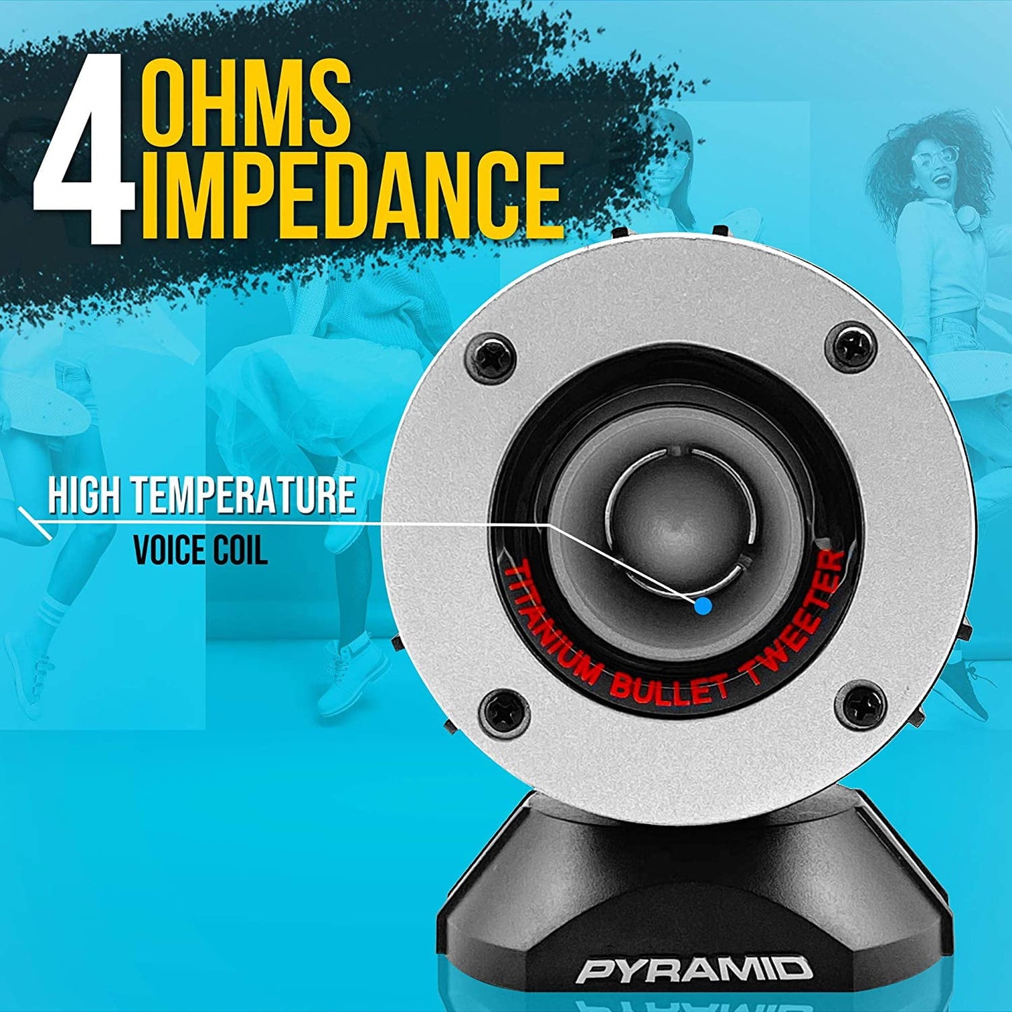 Classic Pyramid 3.75" 300W LOUD Car Audio Aluminum Bullet Horn Tweeters, Pair | TW28