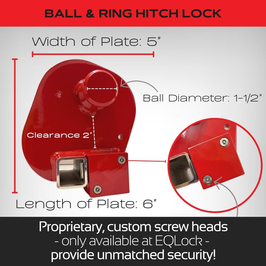 Classic Equipment Lock Co.:  Ball and Ring Hitch Lock-Keyed: Universal Trailer Hitch Lock