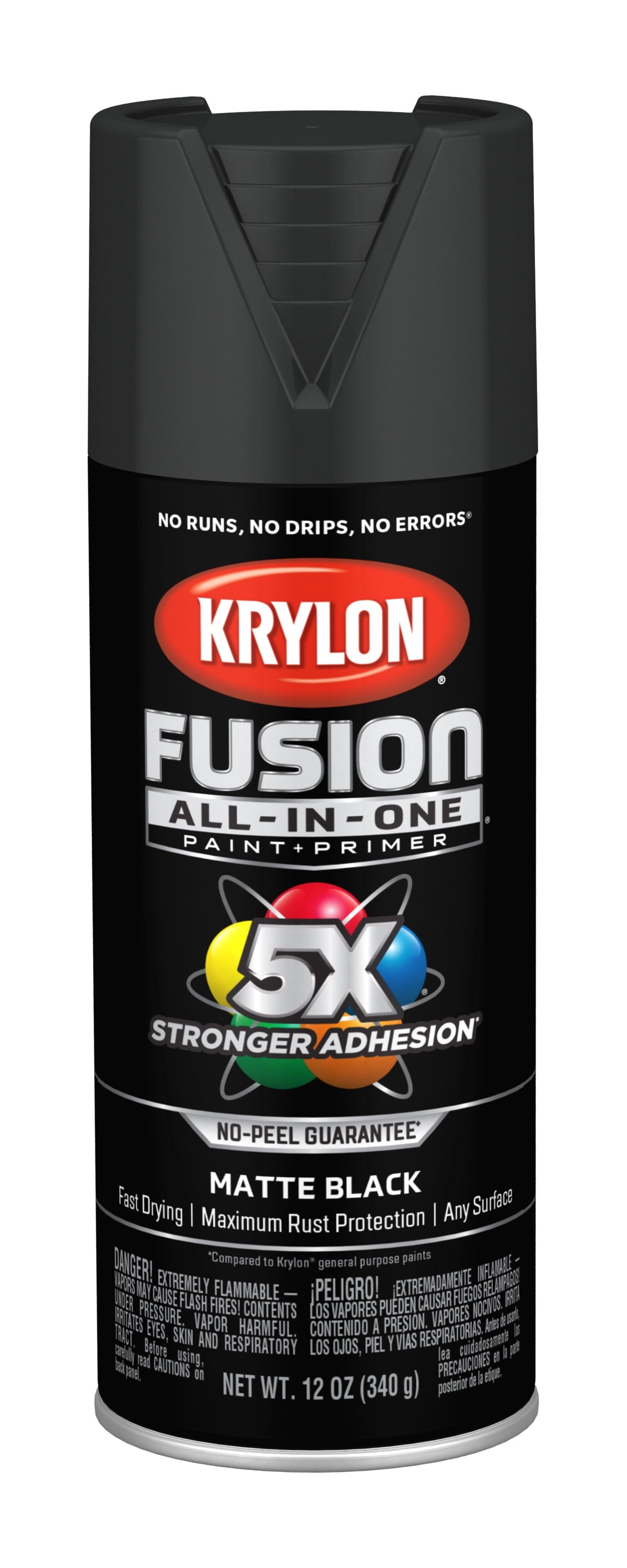 Classic Krylon K02754007 Krylon Fusion All-In-One Black Matte 12 oz Spray Paint, Multi-Surface, (1 Piece, 1 Pack)