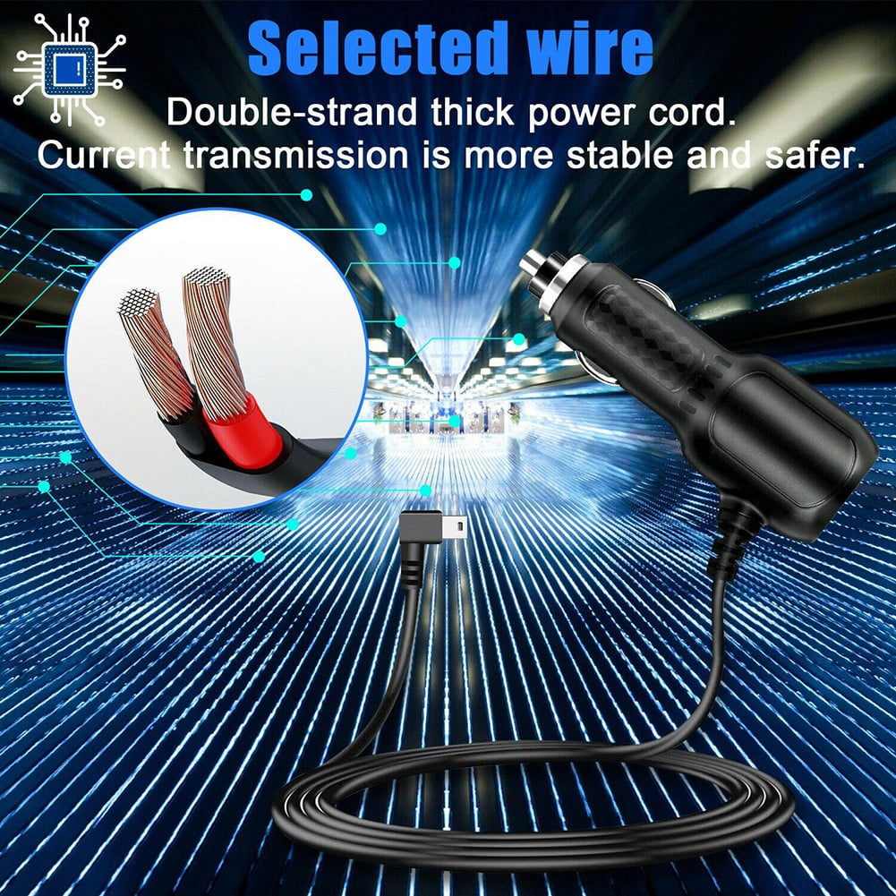 Classic Dash Cam Car Charger Mini USB Cable 11.5ft Power Cord Supply for DVR Camera GPS