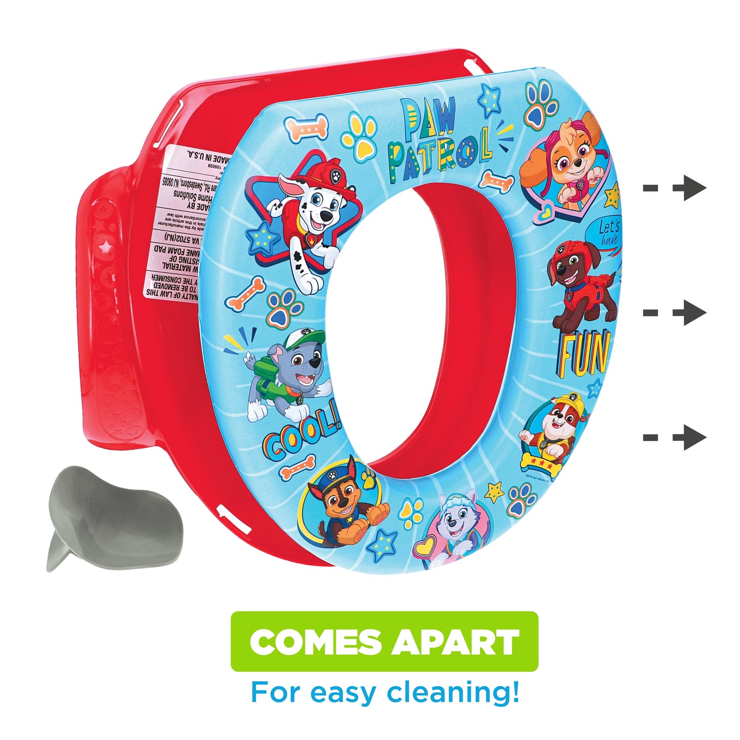 Classic Nickelodeon PAW Patrol "Let's Have Fun" Soft Potty Seat with Potty Hook