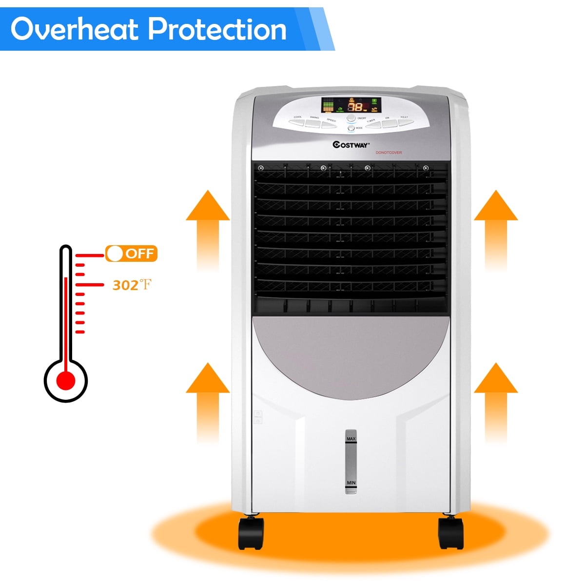 Versatile Costway Portable Air Cooler Fan & Heater Humidifier with Washable Filter Remote Control