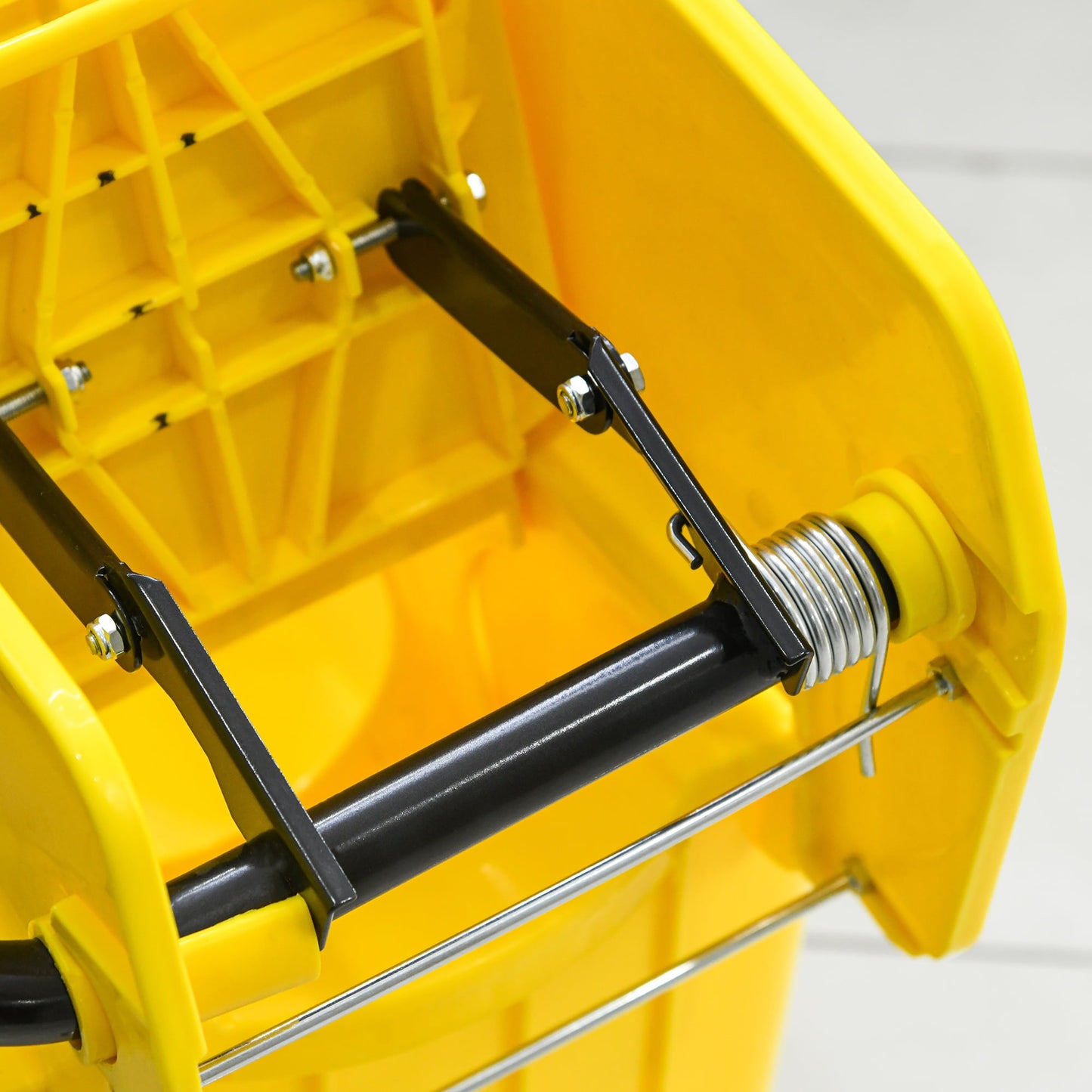 Versatile HOMCOM Residential Mop Bucket with Side Press Wringer and Wheels, Yellow