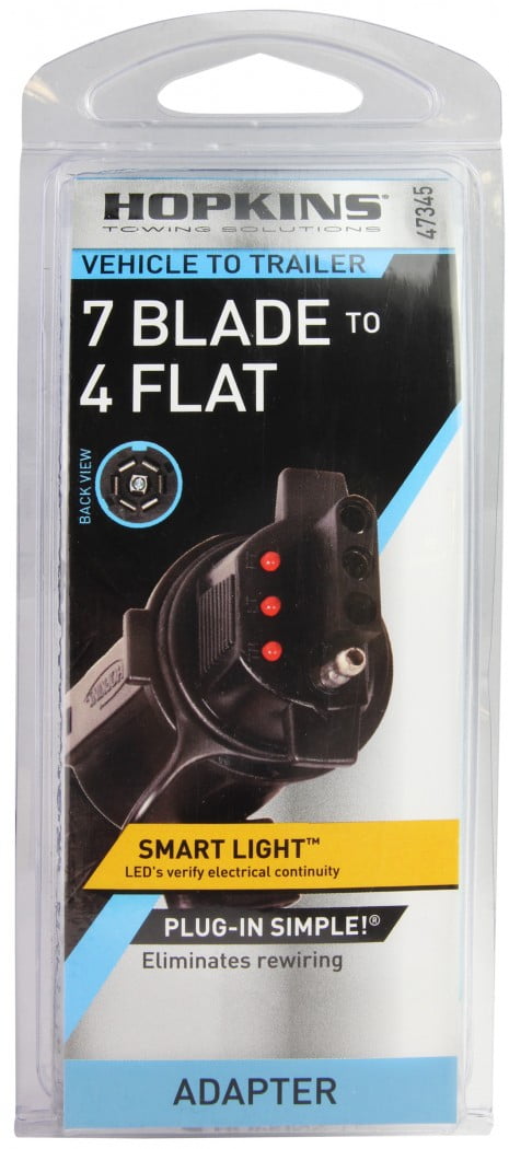 Versatile Hopkins Towing Solutions 7 Blade to 4 Flat Adapter with LED, 47345