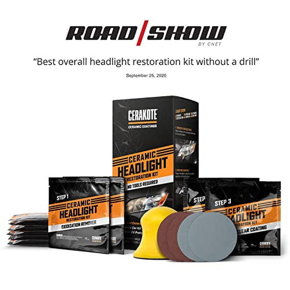 Versatile Ceramic Headlight Restoration Kit - Guaranteed To Last As Long As You Own Your Vehicle - Brings Headlights Back To Like New Condition - 3 Easy Steps - No Power Tools Required