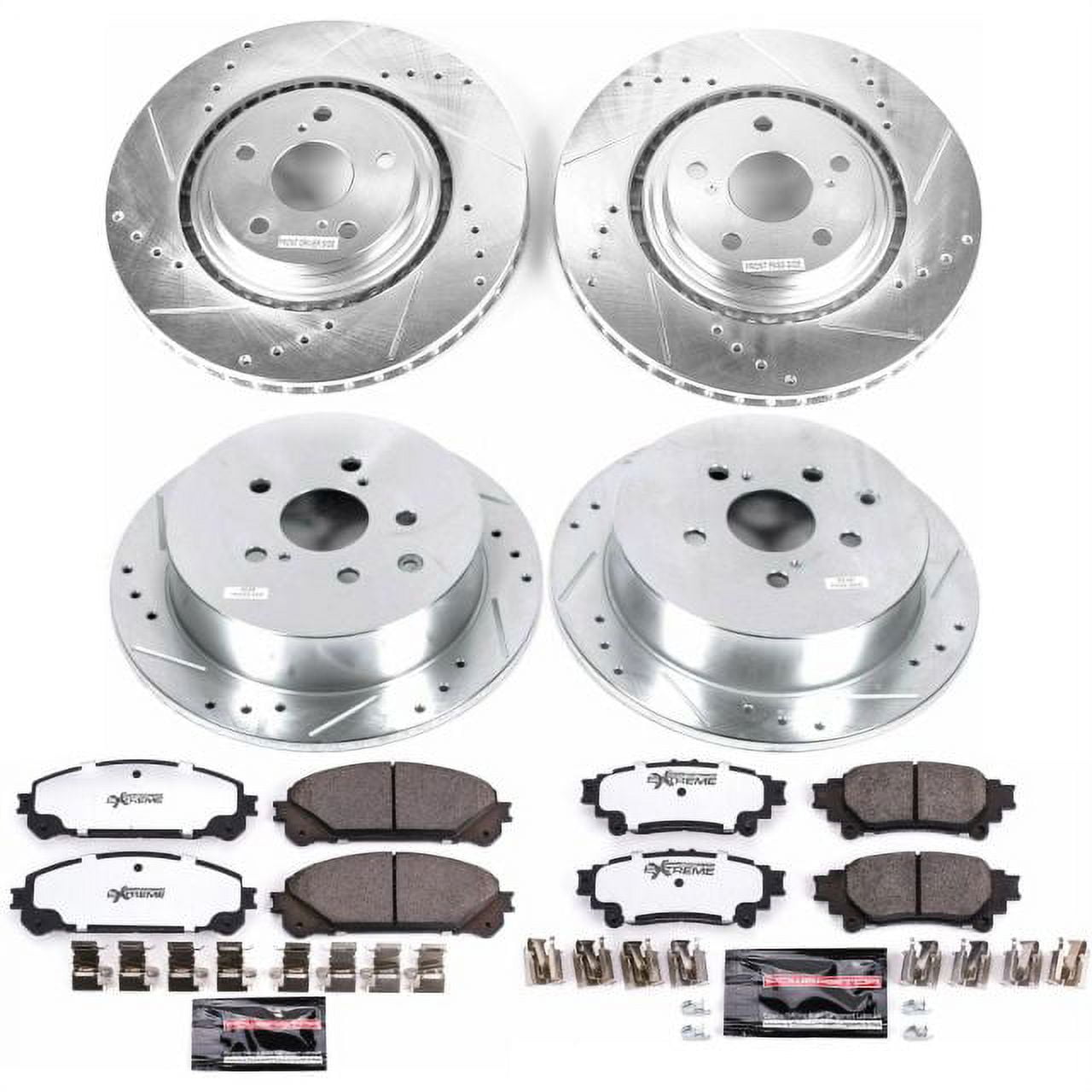 Classic Power Stop Front and Rear Z36 Truck & Tow Brake Pad and Rotor Kit K5828-36 Fits 2019 Toyota Highlander