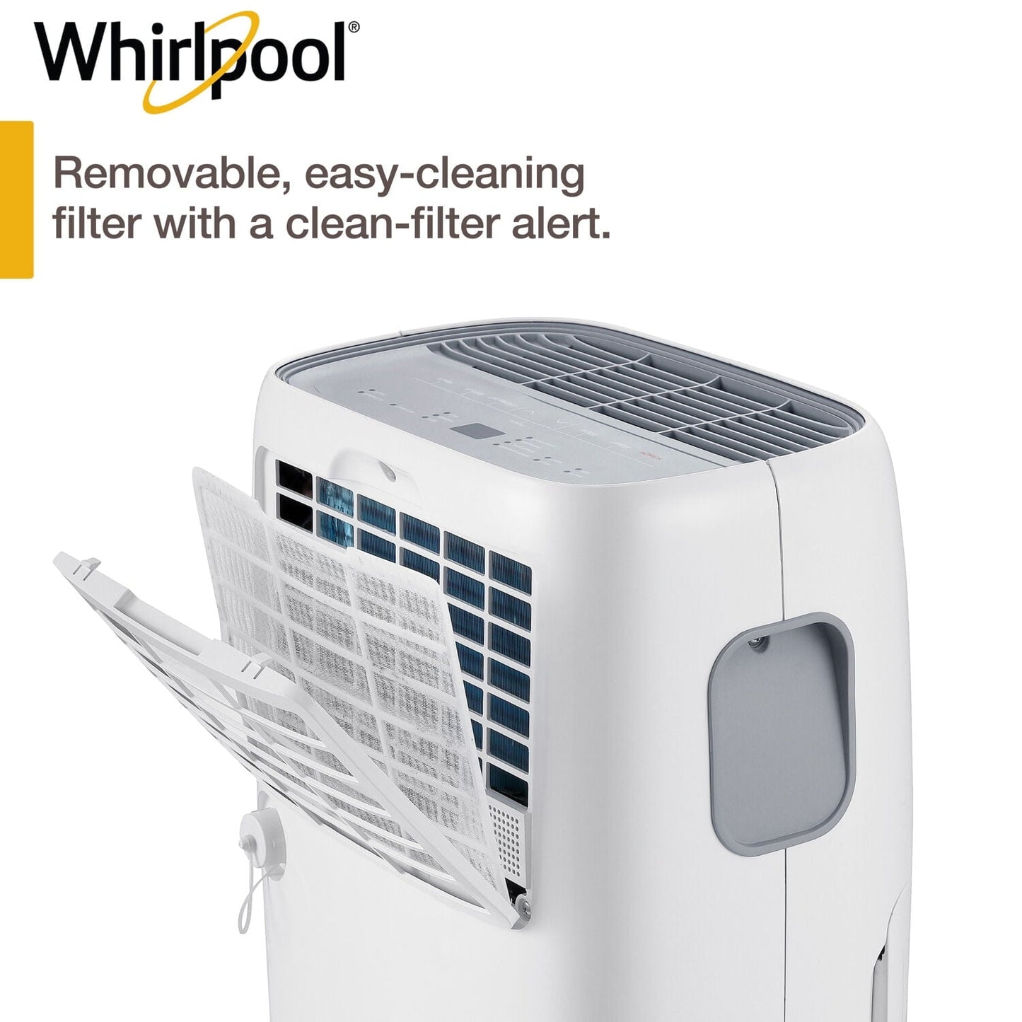 Versatile Whirlpool 20 Pt. 1,500 Sq. ft. Dehumidifier in White - Automatic Shut-off, Bucket Full Indicator