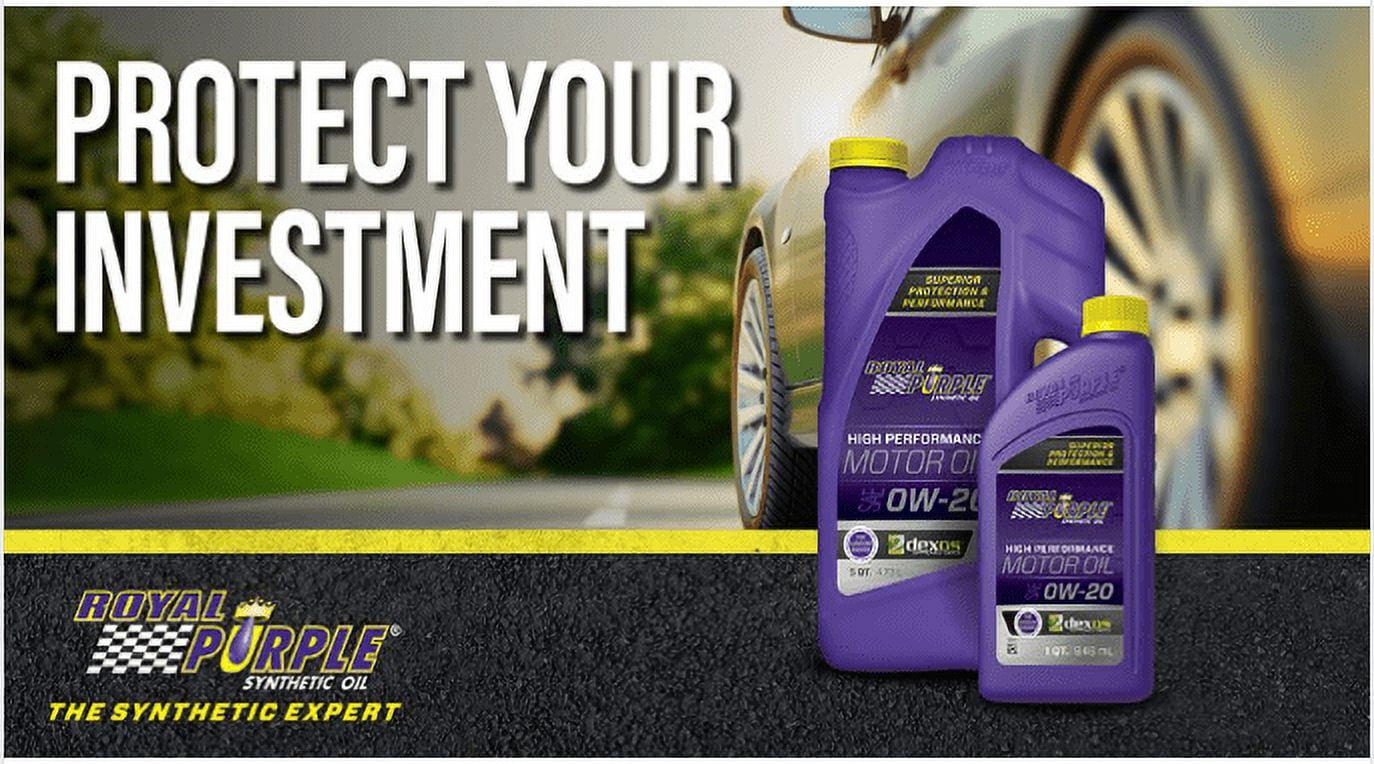 Versatile Royal Purple High Performance Motor Oil 0W-20 Premium Synthetic Motor Oil, 5 Quarts