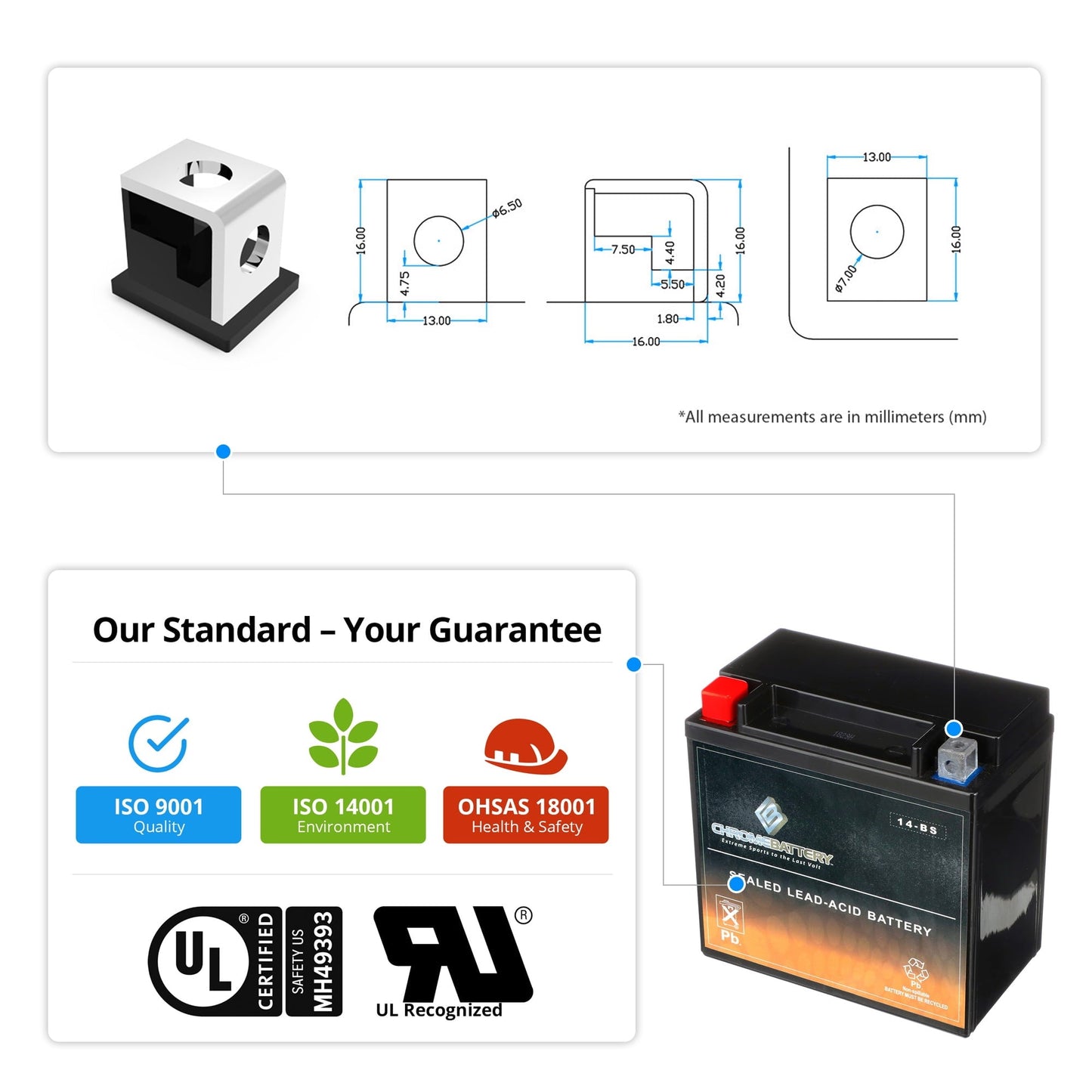 Versatile Ytx14-Bs High Performance - Maintenance Free - Sealed Agm Motorcycle Battery