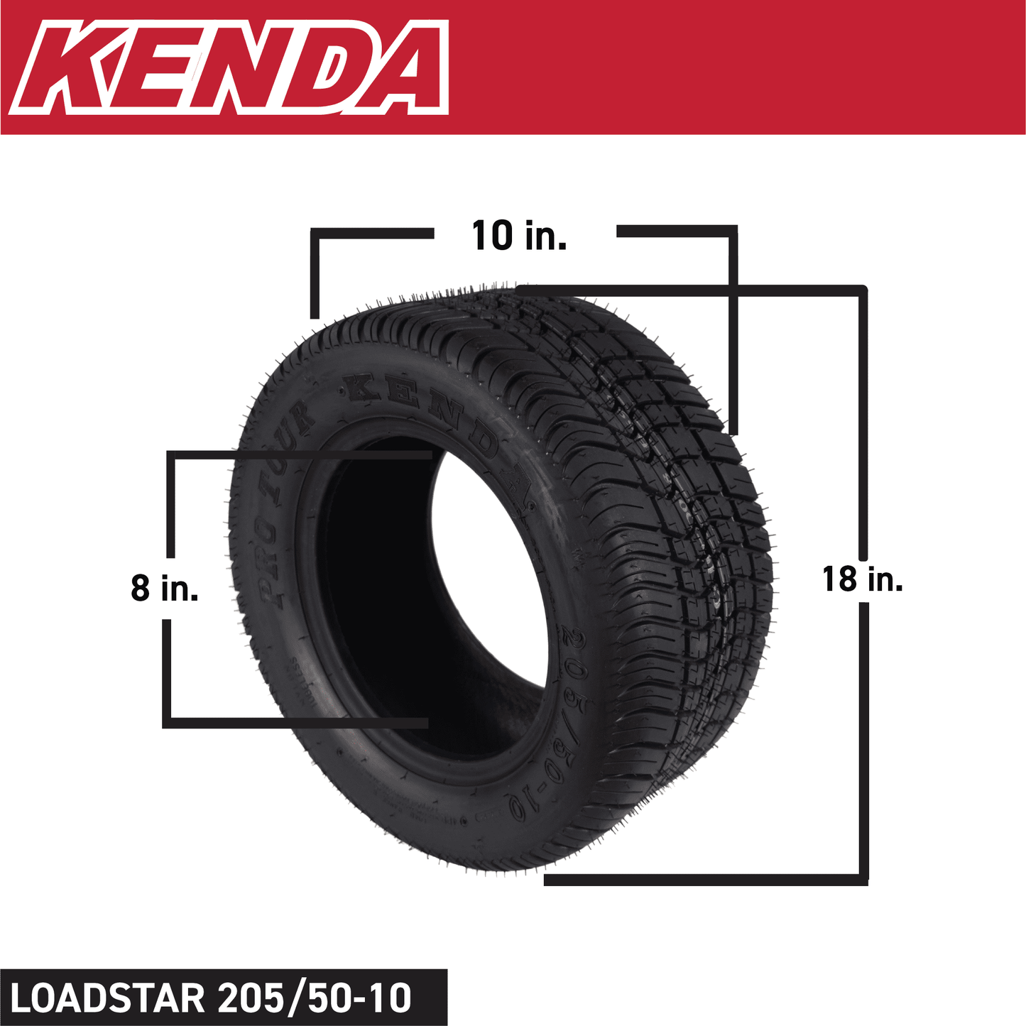 Classic Kenda 277010N4 205/50-10 Pro Tour 4 Ply Tubeless Golf Cart Tires 2 Pack