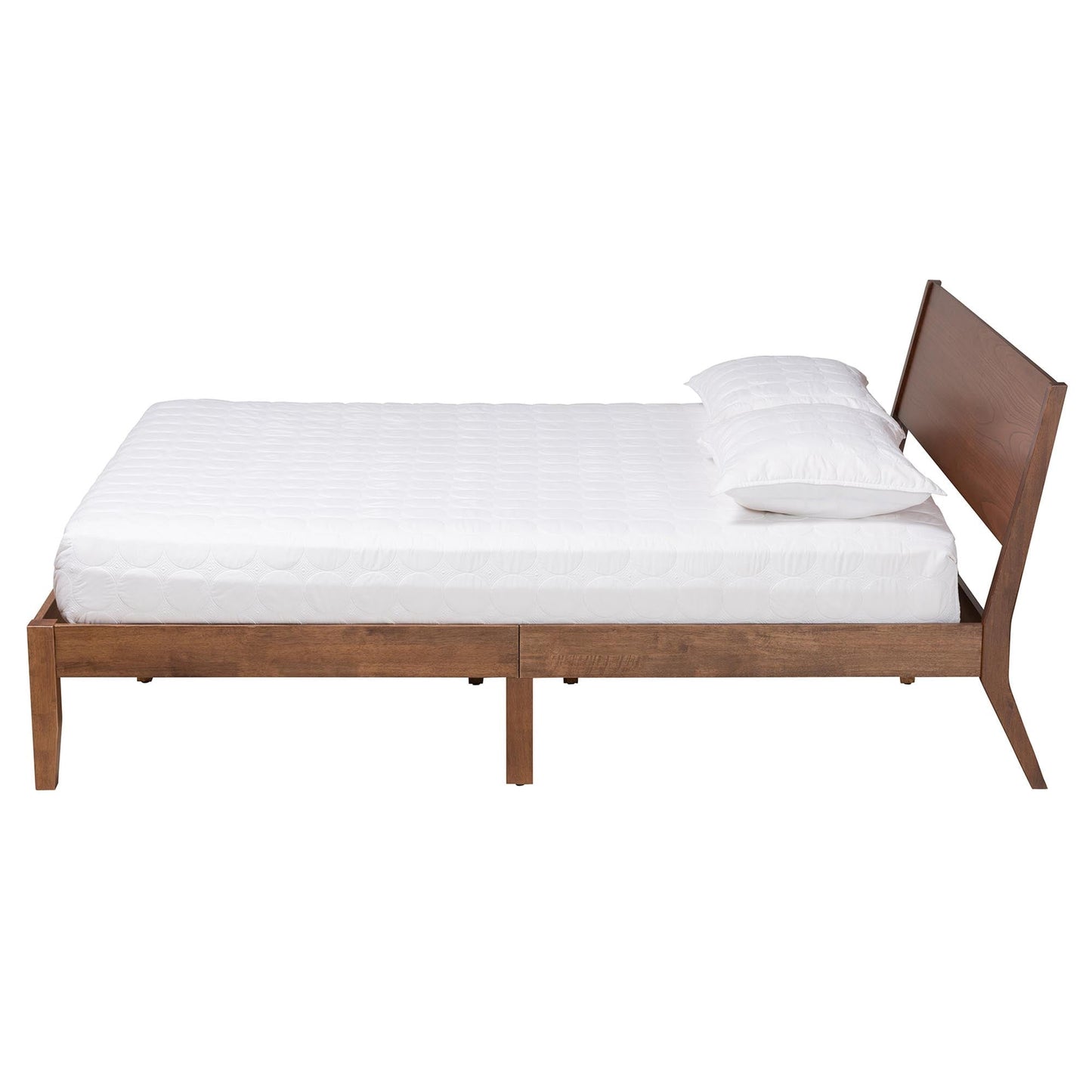 Classic Baxton Studio Salvatore Mid-Century Modern Walnut Brown Finished Wood Queen Size Platform Bed