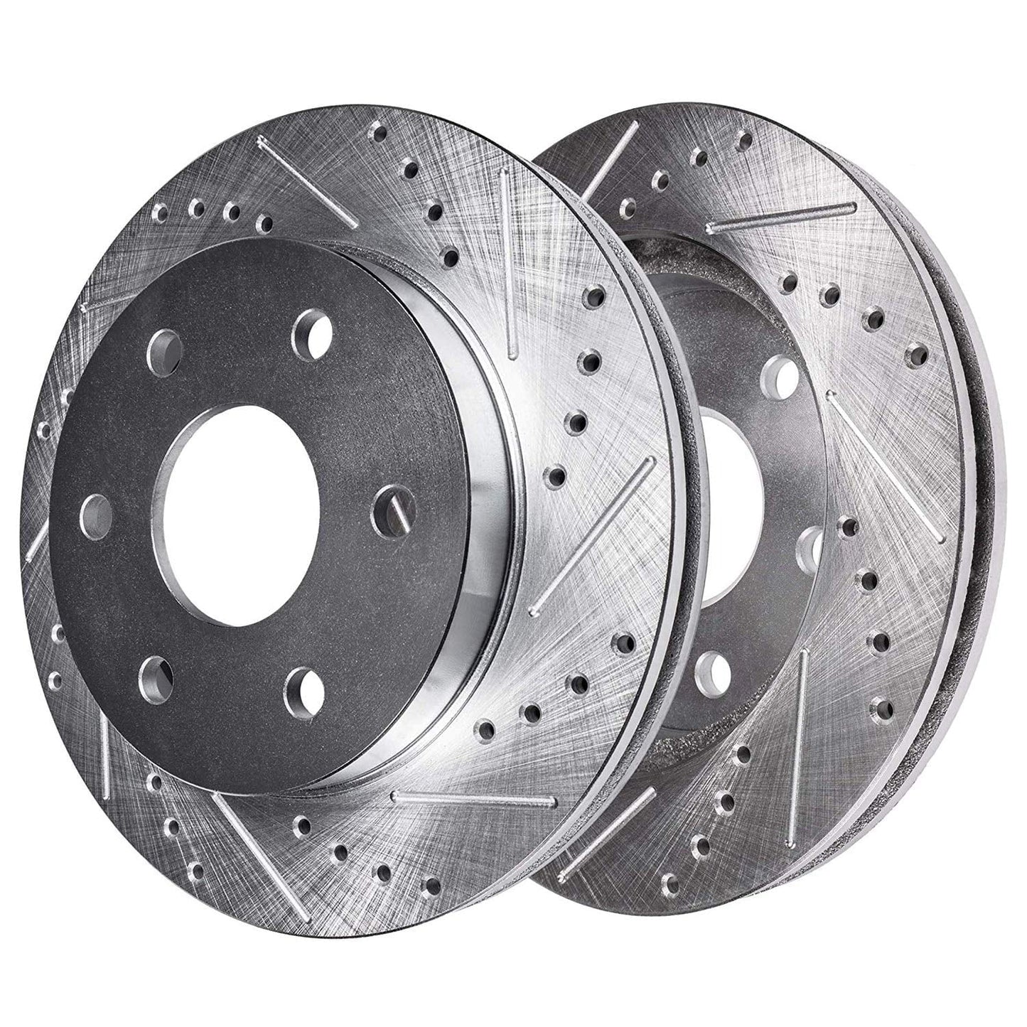 Classic Detroit Axle - Brake Rotors for 12-20 Ford F-150 Drilled & Slotted Brakes Rotors 2012 2013 2014 2015 2016 2017 2018 2019 2020 Replacement: 13.78'' Front Rotor and 13.7'' Rear Rotor 6 Lug