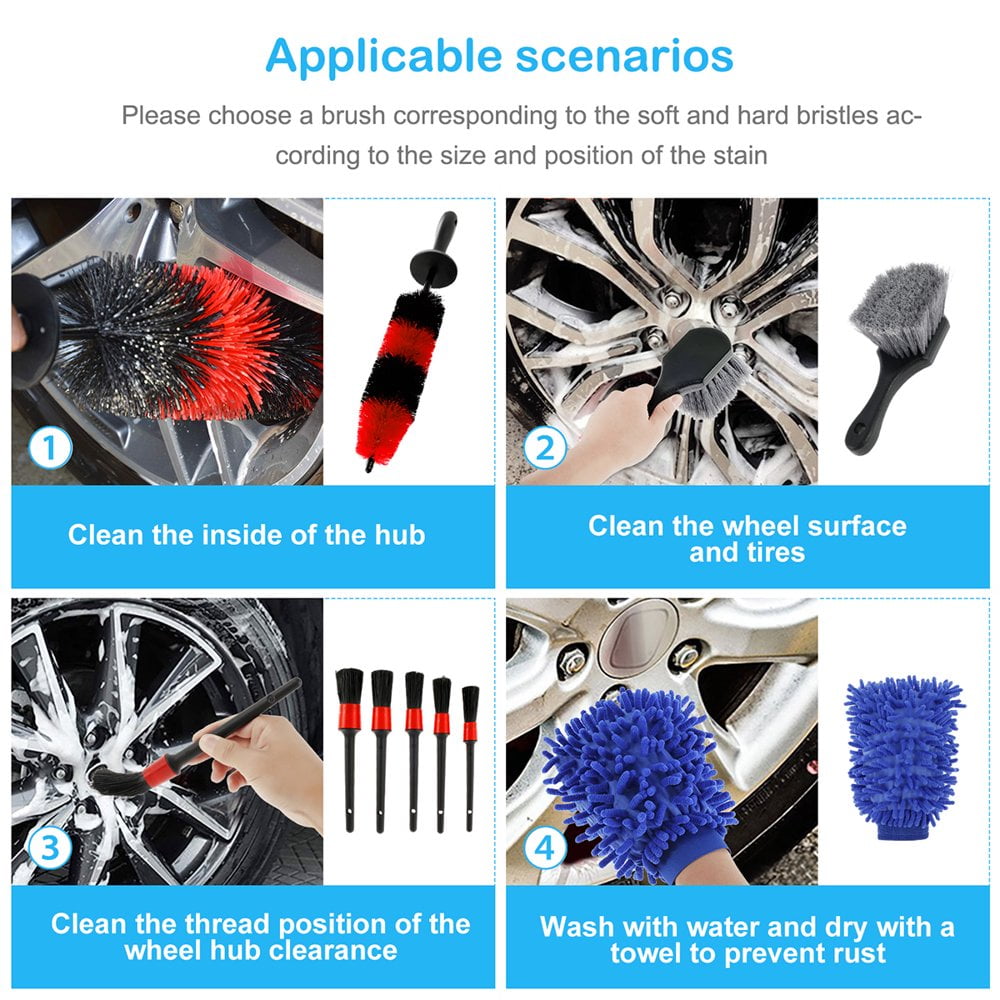 Classic Dsseng 18pcs Car Wash Cleaning Tools Kit Car Detailing Set Car Wash Kit Interior and Exterior with Car Detail Brushes  Tire Brush  Towels