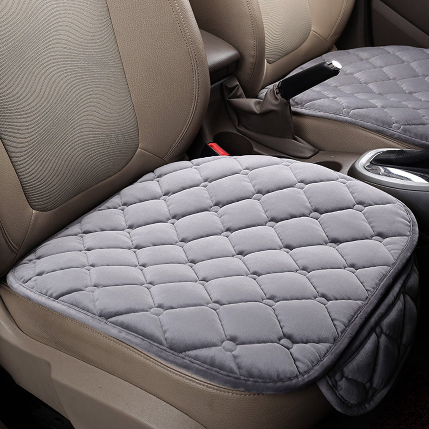 Classic AOKID Car Seat Cushion,Universal Warm Front-row Seat Checkered Cushion Anti-slip Soft Pad Protector