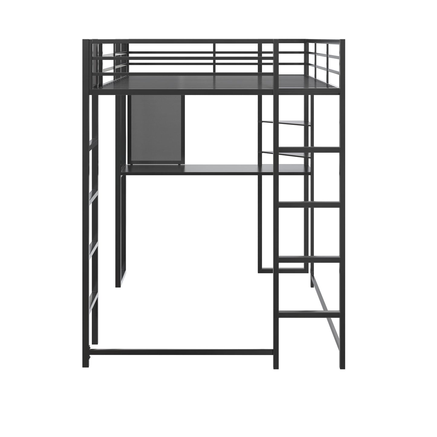 Versatile Teen Novogratz Hunter Full Size Metal Loft Bed, Black