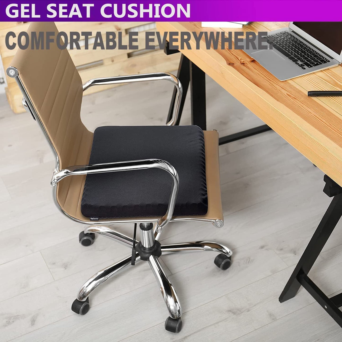 Classic Gel Enhanced Seat Cushion for Long Sitting - Double Thick Honeycomb Breathable Design Egg Seat Cushion with Non-Slip Cover - Office Chair Car Cooling Seat Cushion - Computer Desk Pain Relief Pad