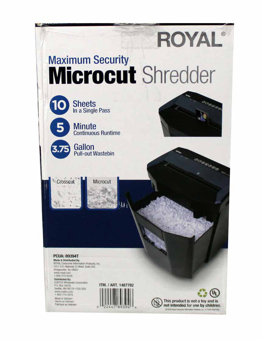 Versatile Royal Microcut Shredder Black (1005MC)