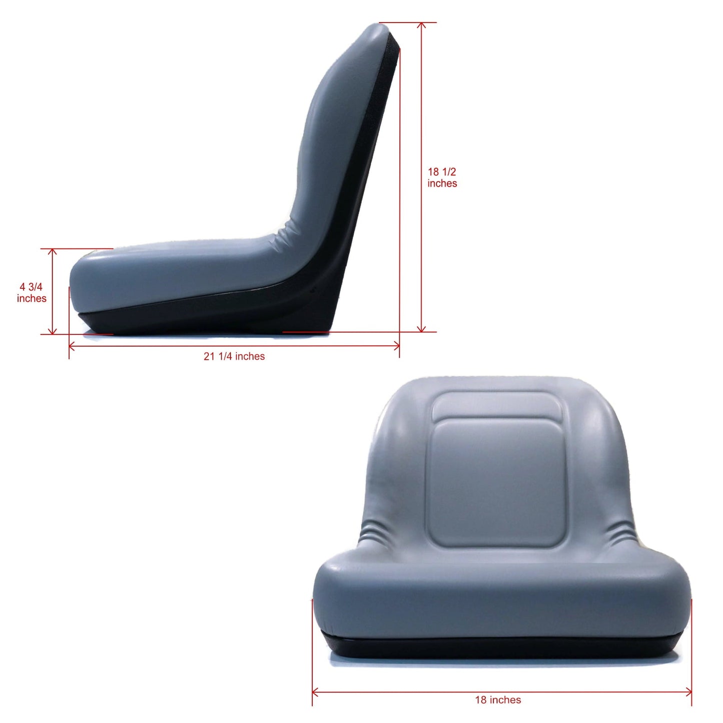 Classic The ROP Shop | Grey High Back Seat For John Deere Z-Track ZTR F620 F680 Lawn Mower