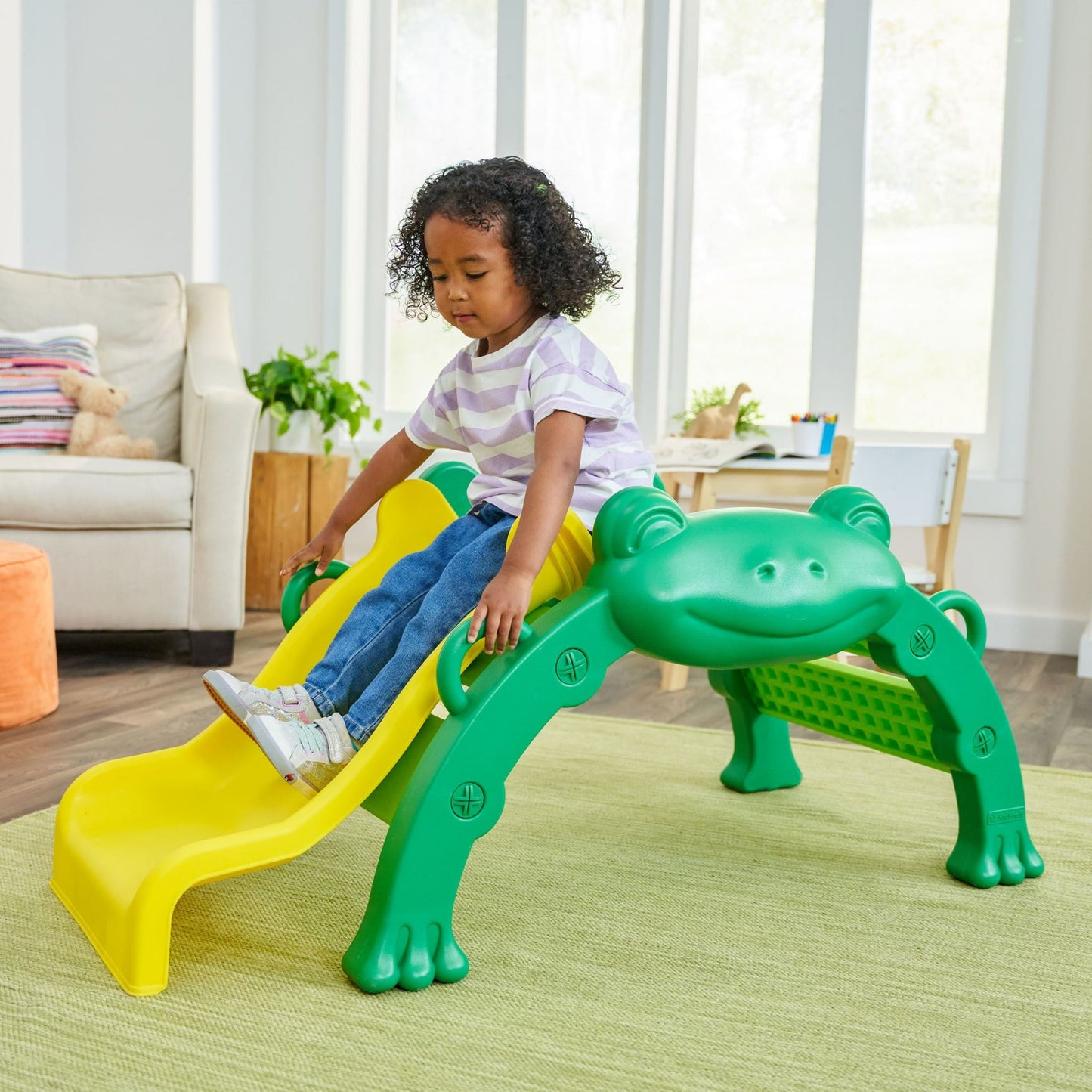 Versatile KidKraft Hop and Slide Frog Toddler Climber for Indoor/Outdoor, Green, For Ages 1.5-3 Years