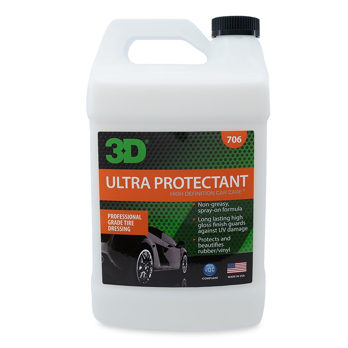 Classic 3D Ultra Protectant Tire Shine - Long Lasting, High Shine Tire Spray - Excellent Protectant for Rubber & Vinyl 1 Gallon