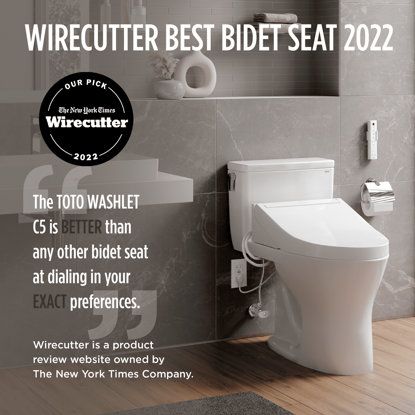 Versatile TOTOÂ® WASHLETÂ® C5 Electronic Bidet Toilet Seat with PREMIST and EWATER+ Wand Cleaning, Elongated, Sedona Beige - SW3084#12