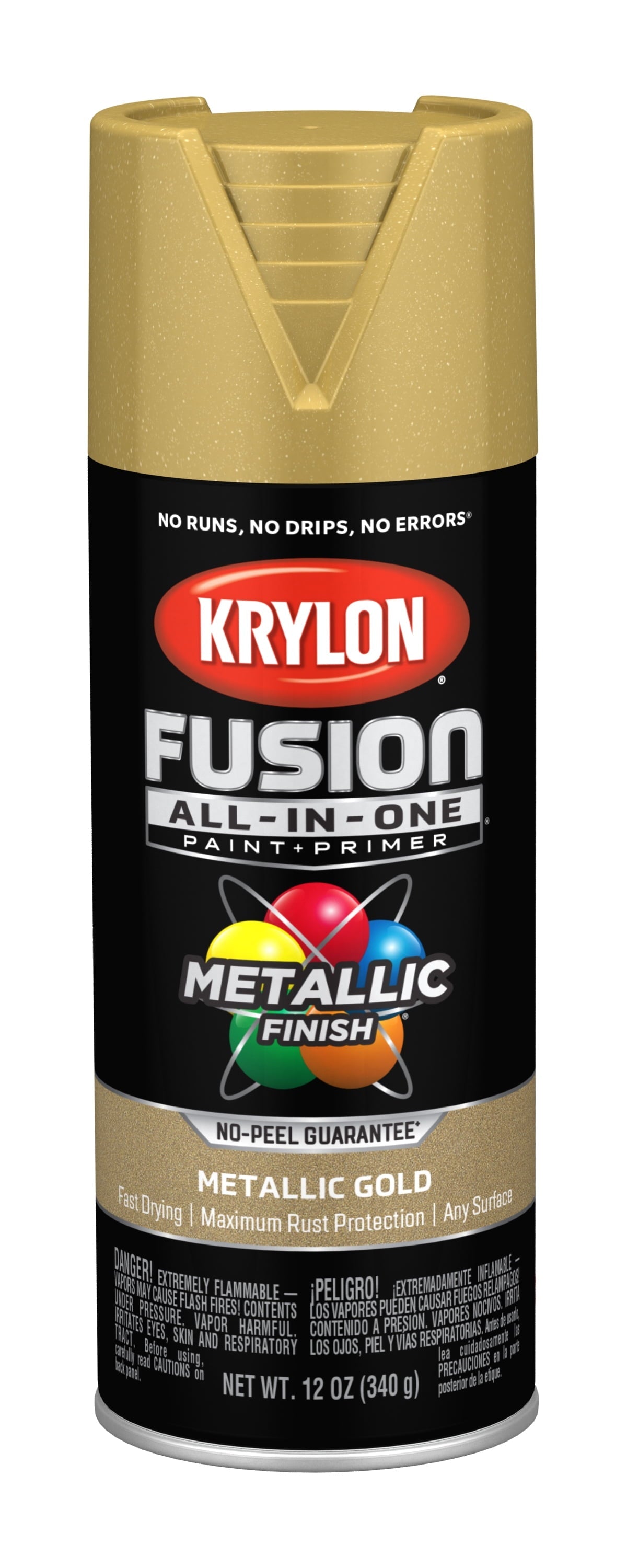 Versatile Krylon K02770007 Krylon Fusion All-In-One Metallic Gold Metallic 12 oz Spray Paint, Multi-Surface, (1 Piece, 1 Pack)