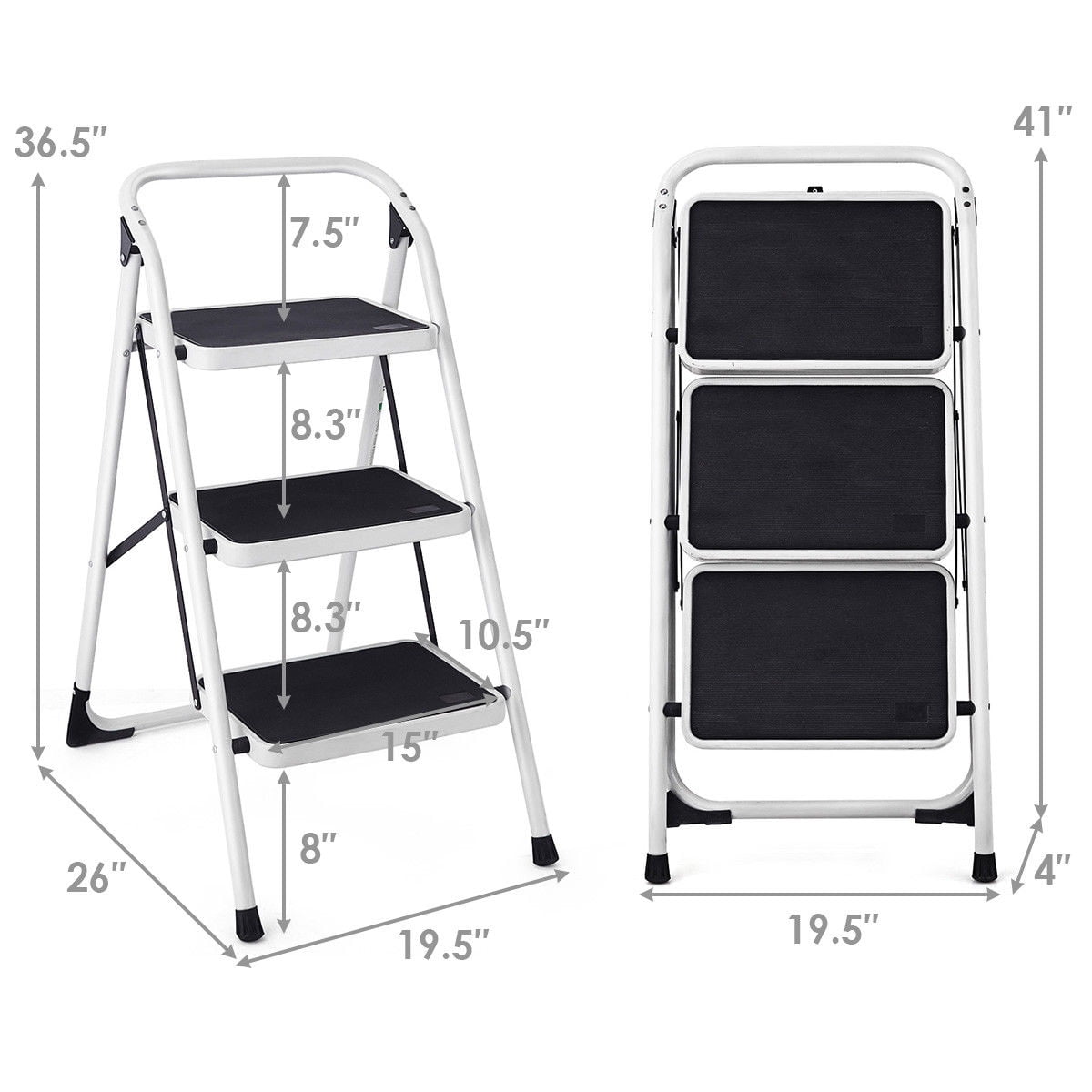 Classic Costway 3 Step Lightweight Ladder HD Platform Foldable Stool 330 LB Cap. Saving Space