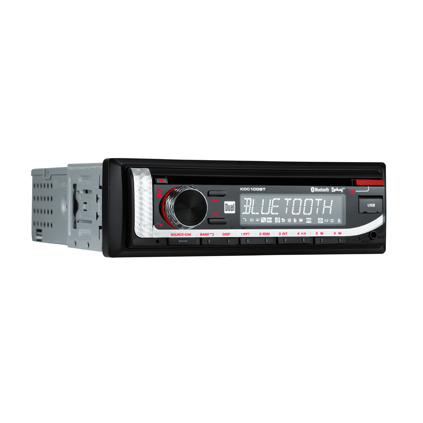 Versatile Dual Electronics XDC100BT Single DIN Car Stereo Head Unit with CD Player, Bluetooth, USB