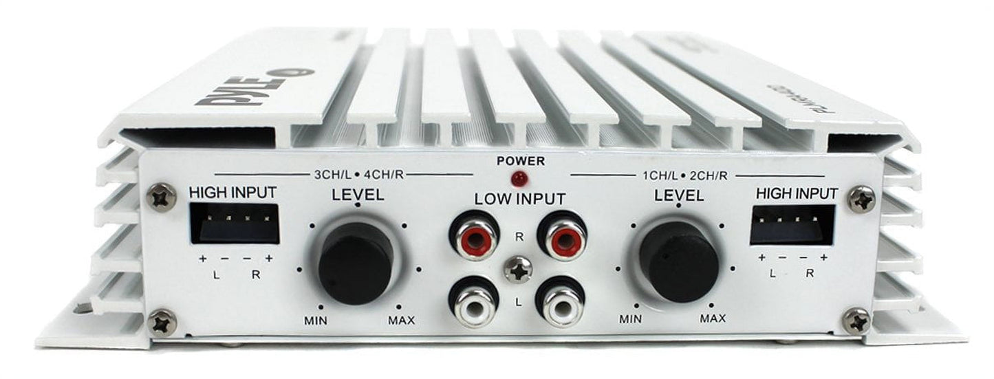 Classic Pyle PLMRA400 400 Watt 4 Channel Waterproof Marine Boat Audio Amplifier, White