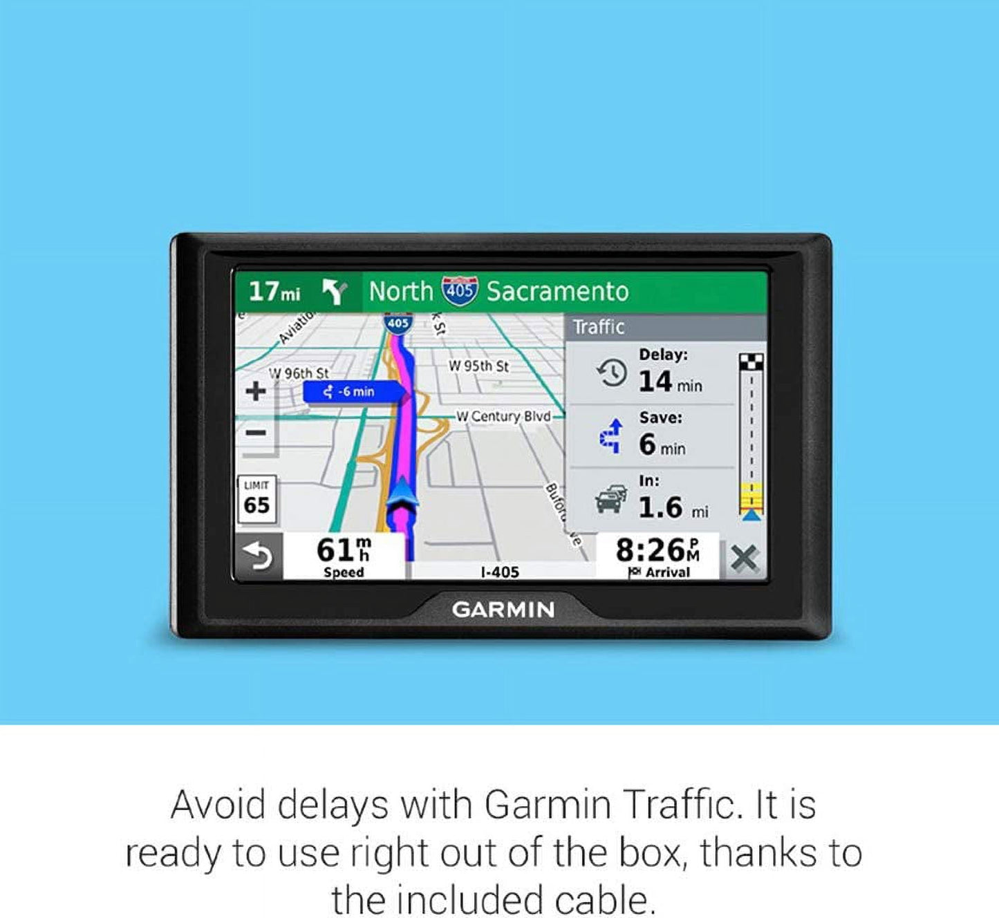 Classic Garmin Drive 52 and Traffic, GPS Navigator with 5â Display Simple