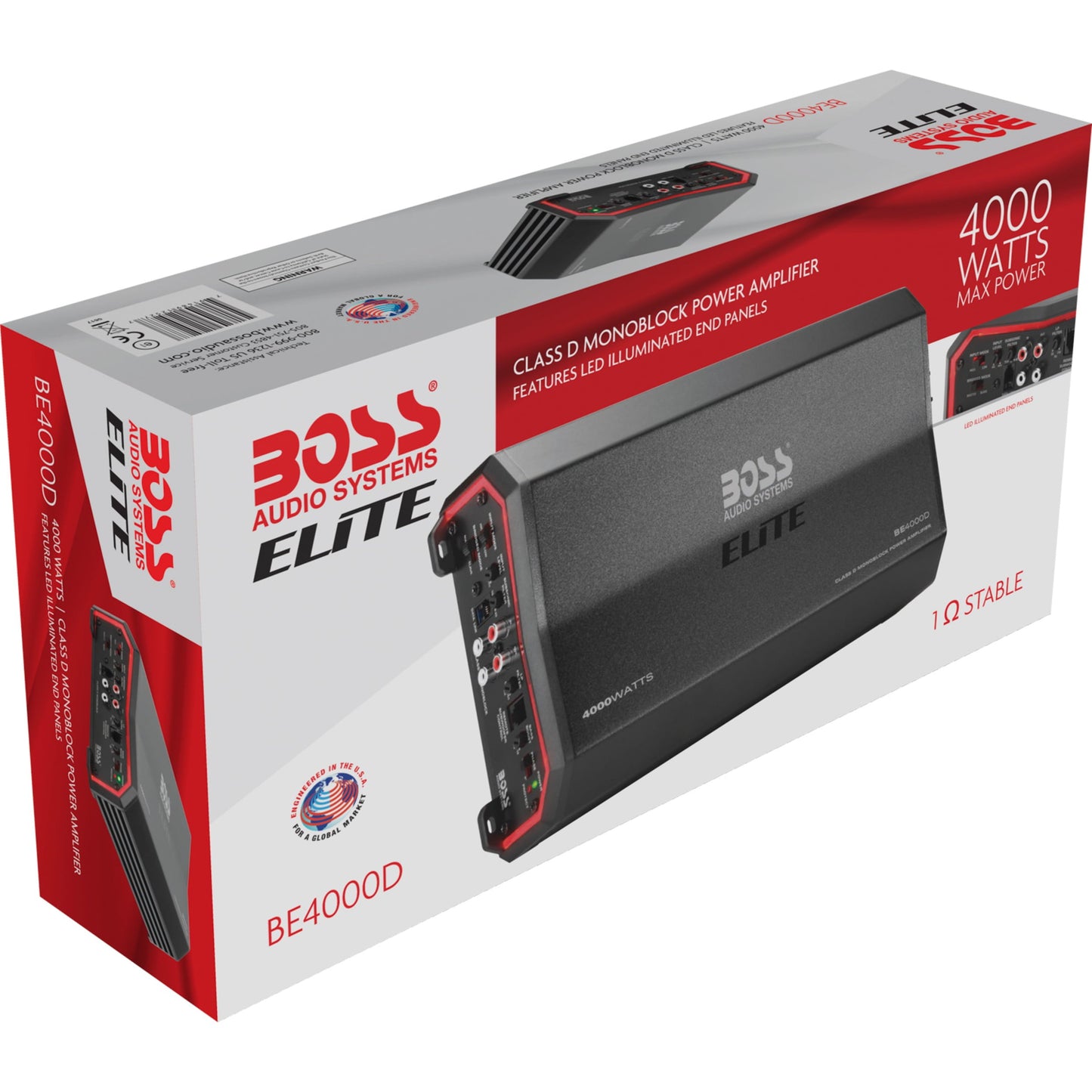 Classic BOSS Audio Systems BE4000D Elite Series Car Audio Amplifier - 4000 High Output, Class D, Monoblock, 1/8 Ohm, High/Low Level Inputs, Low Pass Crossover, Hook Up To Stereo and Subwoofer