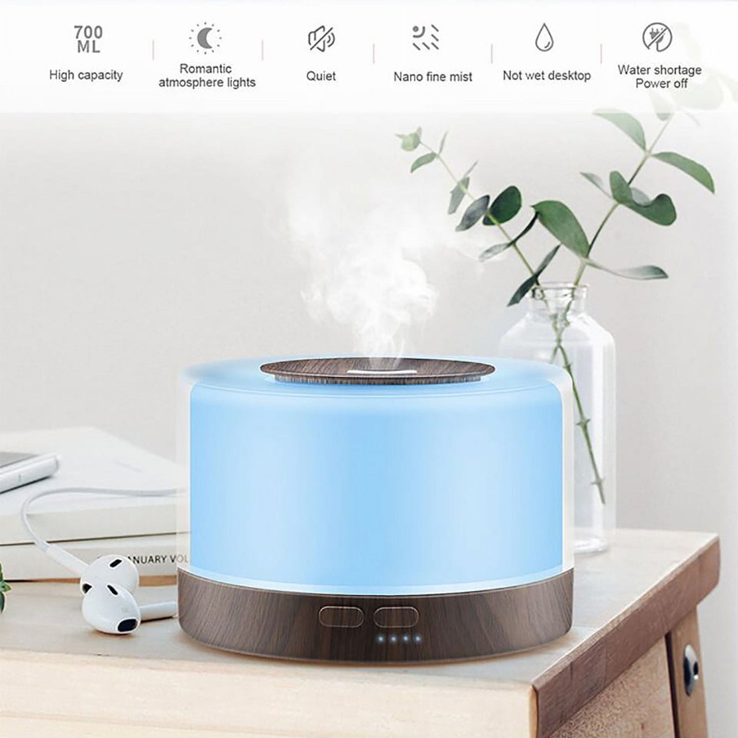 Classic Aromatherapy Essential Oil Diffuser for Room: 500ml Aroma Air Humidifier Remote Control for Home Large & Small Rooms - Ultrasonic Cool Mist Diffusers Oils Vaporizer with Light & Timer Bedroom Office