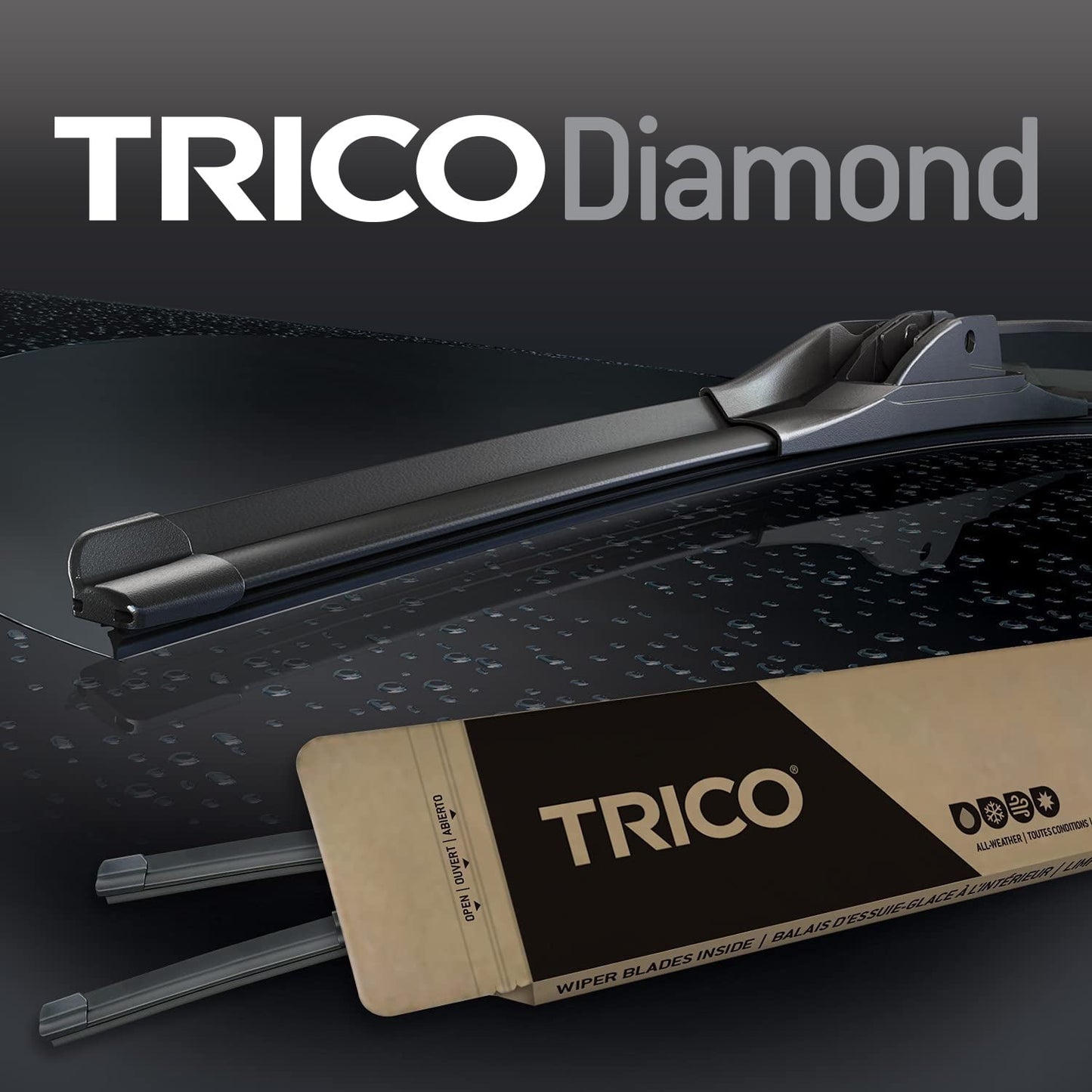 Versatile TRICO Diamond 2 Pack, Two 22" High Performance Replacement Windshield Wiper Blades (25-2222)